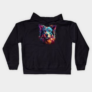 Alaskan Husky Rainbow Kids Hoodie